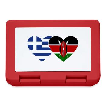 Griechenland Kenia Flagge Herz - Brotdose - Rot - Vorne