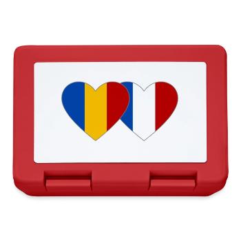Roumanie France Flag Coeur - Boîte à goûter - rouge - Devant