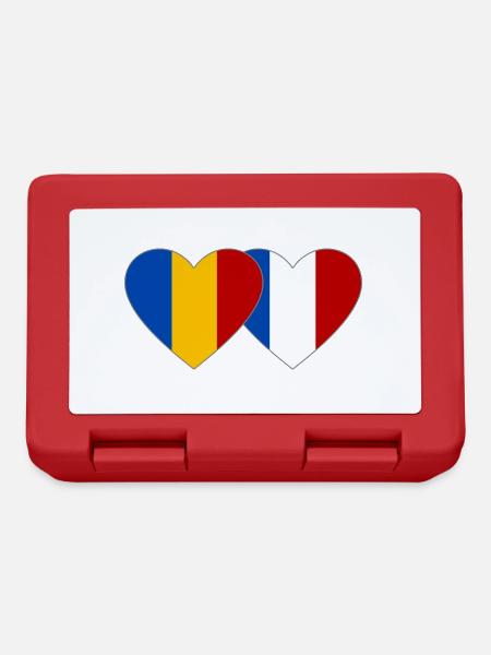 Romania France Flag Heart - Lunchbox - red