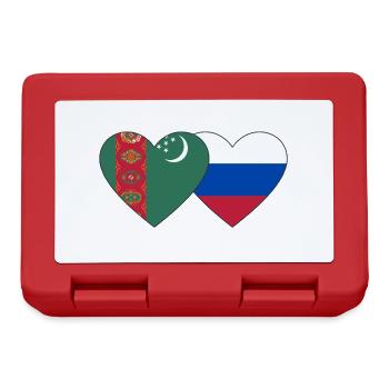 Turkmenistan Russland Flagge Herz - Brotdose - Rot - Vorne
