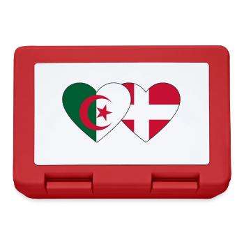 Algérie Danemark Drapeau Coeur - Boîte à goûter - rouge - Devant
