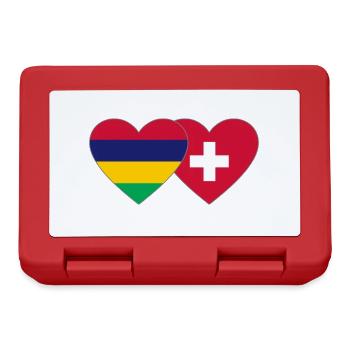 Mauritius Switzerland Flag Heart - Lunchbox - red - Front