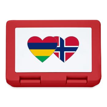 Mauritius Norway Flag Heart - Lunchbox - red - Front