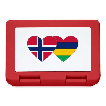 Norway Mauritius Flag Heart - Lunchbox - red - Front