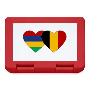 Mauritius Belgium Flag Heart - Lunchbox - red - Front
