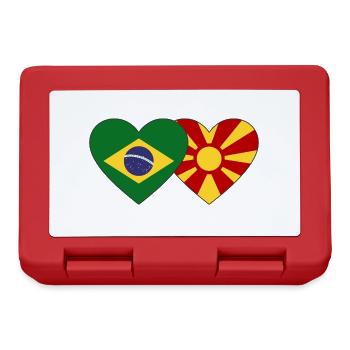 Brésil Macédoine Drapeau Coeur - Boîte à goûter - rouge - Devant