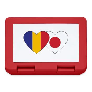 Romania Japan Flag Heart - Lunchbox - red - Front
