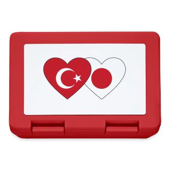 Turkey Japan Flag Heart - Lunchbox - red - Front