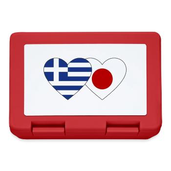 Greece Japan Flag Heart - Lunchbox - red - Front