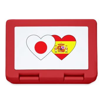 Japan Spanien Flagge Herz - Brotdose - Rot - Vorne