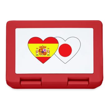 Spain Japan Flag Heart - Lunchbox - red - Front