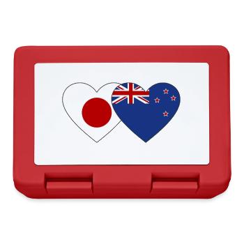 Japan Neuseeland Flagge Herz - Brotdose - Rot - Vorne