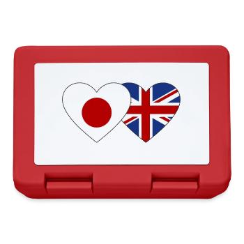 Japan England Flag Heart - Lunchbox - red - Front