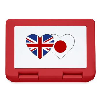 England Japan Flagge Herz - Brotdose - Rot - Vorne
