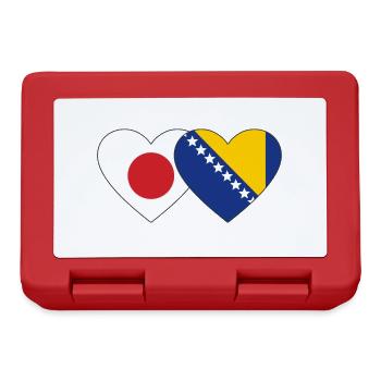 Japan Bosnien Flagge Herz - Brotdose - Rot - Vorne