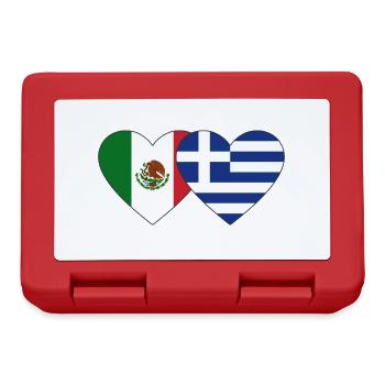 Mexico Greece Flag Heart - Lunchbox - red - Front