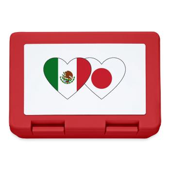 Mexico Japan Flag Heart - Lunchbox - red - Front