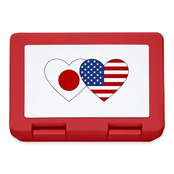 Japan USA Flag Heart - Lunchbox - red - Front
