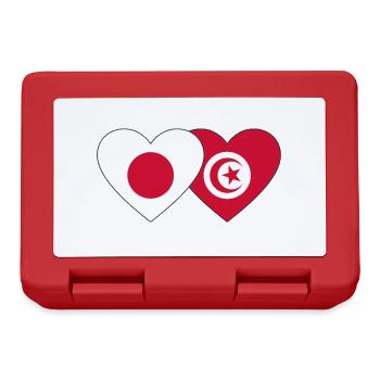 Japan Tunisia Flag Heart - Lunchbox - red - Front