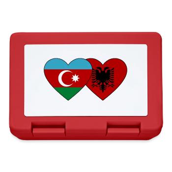Azerbaijan Albania Flag Heart - Lunchbox - red - Front