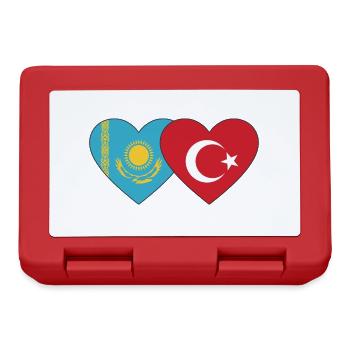 Kasachstan Türkei Flagge Herz - Brotdose - Rot - Vorne