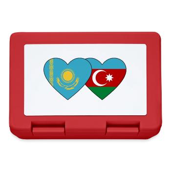 Kazakhstan Azerbaijan Flag Heart - Lunchbox - red - Front