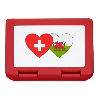 Suisse Pays de Galles Flag Heart - Boîte à goûter - rouge - Devant