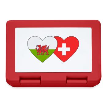 Switzerland Wales Flag Heart - Lunchbox - red - Front