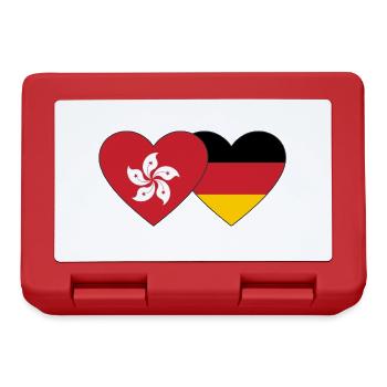 Hongkong Deutschland Flagge Herz - Brotdose - Rot - Vorne