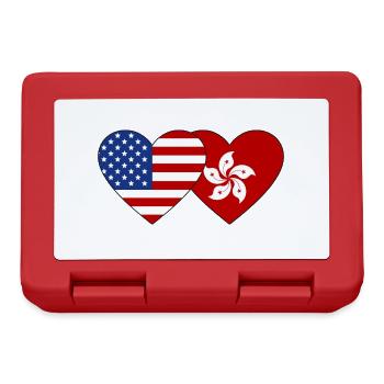 USA Hong Kong Flag Heart - Lunchbox - red - Front