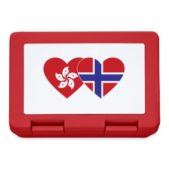 Hongkong Norwegen Flagge Herz - Brotdose - Rot - Vorne