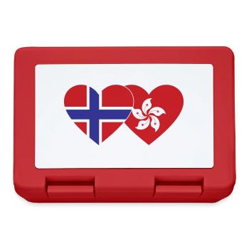 Norwegen Hongkong Flagge Herz - Brotdose - Rot - Vorne