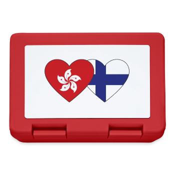 Hongkong Finnland Flagge Herz - Brotdose - Rot - Vorne