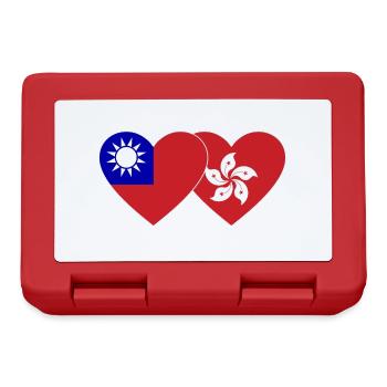 Taiwan Hongkong Flagge Herz - Brotdose - Rot - Vorne