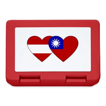 Autriche Taiwan Flag Heart - Boîte à goûter - rouge - Devant