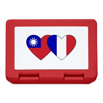 Taiwan France Flag Heart - Boîte à goûter - rouge - Devant