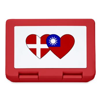 Dänemark Taiwan Flagge Herz - Brotdose - Rot - Vorne