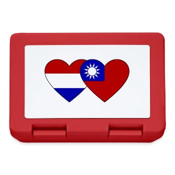 Holland Taiwan Flagge Herz - Brotdose - Rot - Vorne
