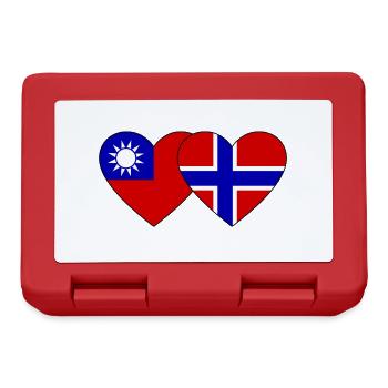 Taïwan Norvège Flag Heart - Boîte à goûter - rouge - Devant