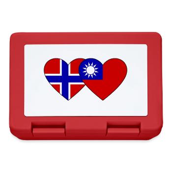 Norway Taiwan Flag Heart - Lunchbox - red - Front