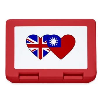 England Taiwan Flag Heart - Lunchbox - red - Front