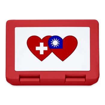 Suisse Taiwan Flag Heart - Boîte à goûter - rouge - Devant