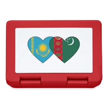 Kazakhstan Turkmenistan Flag Heart - Lunchbox - red - Front