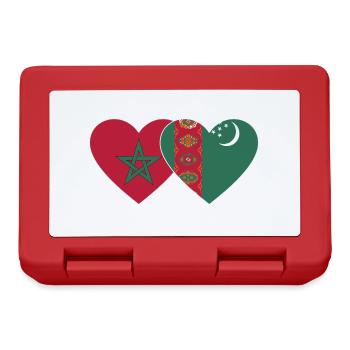 Marokko Turkmenistan Flagge Herz - Brotdose - Rot - Vorne