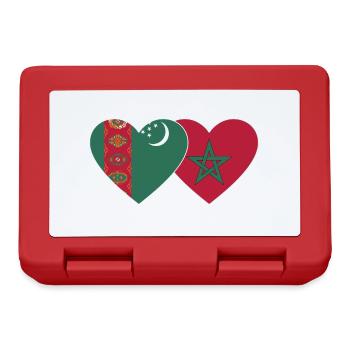 Turkmenistan Uiguren Flagge Herz - Brotdose - Rot - Vorne