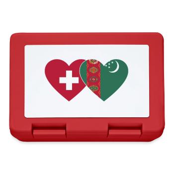 Schweiz Turkmenistan Flagge Herz - Brotdose - Rot - Vorne
