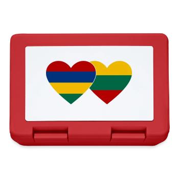 Mauritius Lithuania Flag Heart - Lunchbox - red - Front