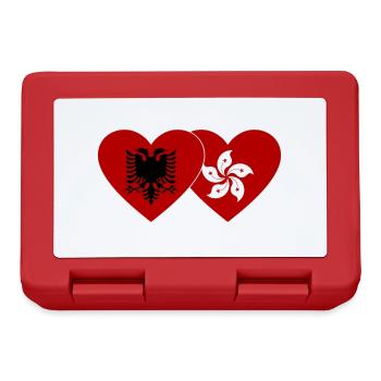 Albania Hong Kong Flag Heart - Lunchbox - red - Front