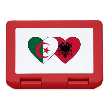 Algérie Albanie Drapeau Coeur - Boîte à goûter - rouge - Devant