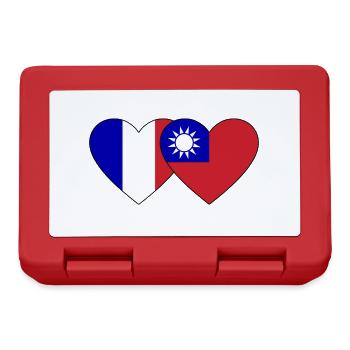 France Taïwan Flag Heart - Boîte à goûter - rouge - Devant